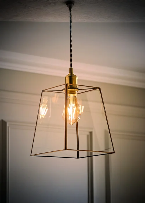 ValueLights Susie Glass Brushed Brass Easy Fit Ceiling Lampshade - One Size Image 3