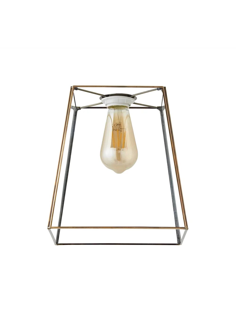 ValueLights Susie Glass Brushed Brass Easy Fit Ceiling Lampshade - One Size Image 2