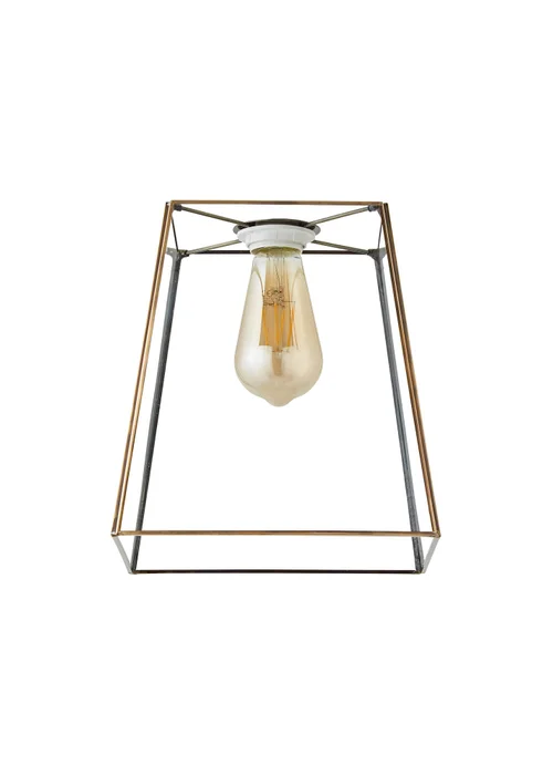 ValueLights Susie Glass Brushed Brass Easy Fit Ceiling Lampshade - One Size Image 2