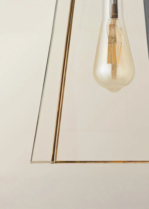 ValueLights Susie Glass Brushed Brass Easy Fit Ceiling Lampshade - One Size Image 4