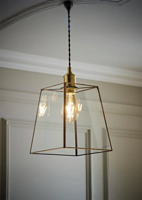 ValueLights Susie Glass Brushed Brass Easy Fit Ceiling Lampshade - One Size Image 1