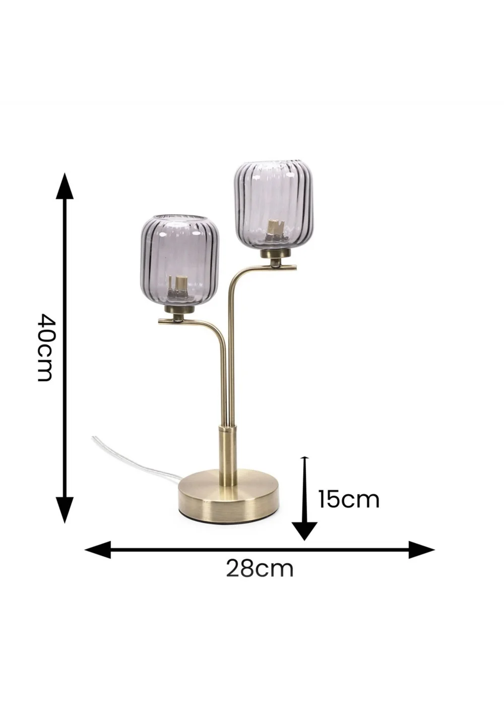 ValueLights Amelie Gold Table Lamp with Grey Rectangular Shade - One Size Image 6