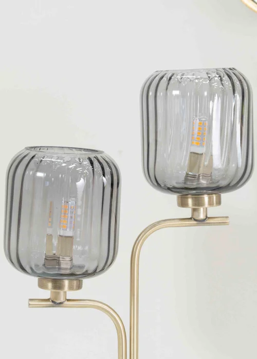 ValueLights Amelie Gold Table Lamp with Grey Rectangular Shade - One Size Image 4