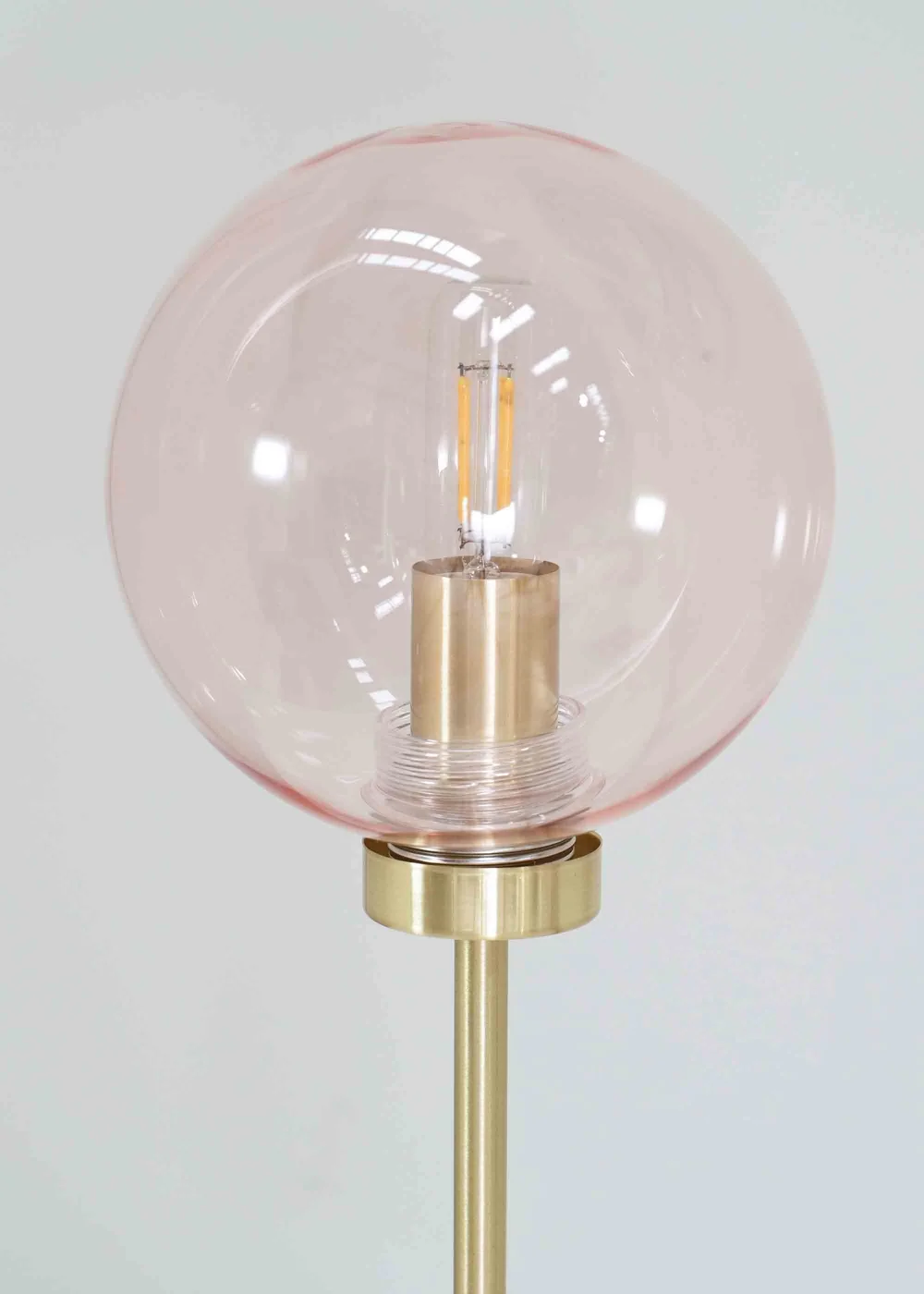 ValueLights Frenchie Gold Table Lamp with Pink Globe Shade (41cm x 15cm x 15cm) - One Size Image 4