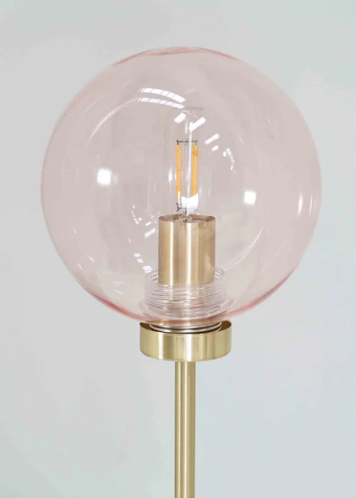 ValueLights Frenchie Gold Table Lamp with Pink Globe Shade (41cm x 15cm x 15cm) - One Size Image 4