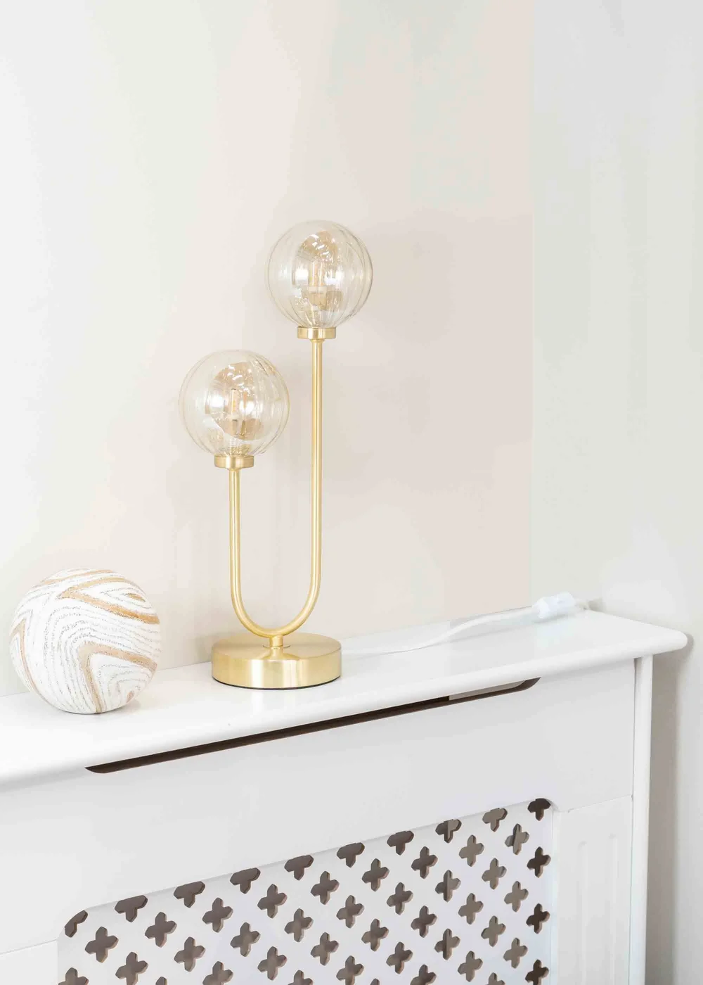 ValueLights Chessy Gold Table Lamp with Gold Globe Shade (42cm x 18.5cm x 12cm) - One Size Image 2