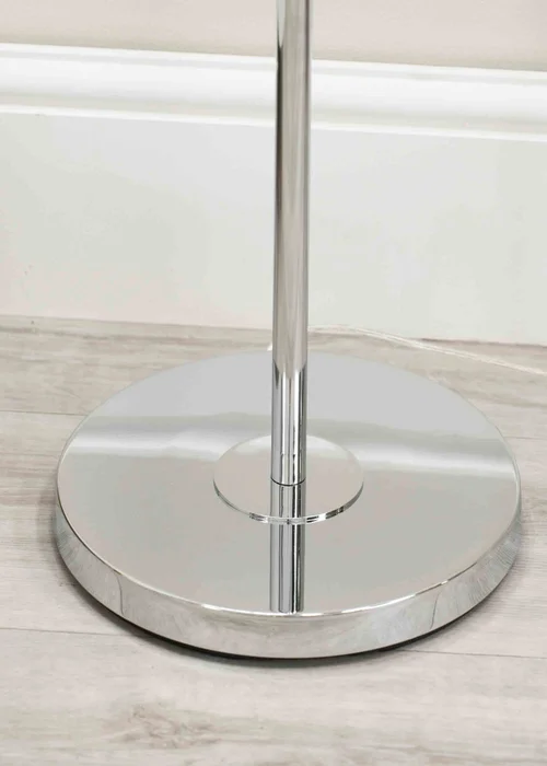 ValueLights Kelsks Chrome Floor Lamp with White Tiered Shade (150.5cm x 30cm x 30cm) - One Size Image 5