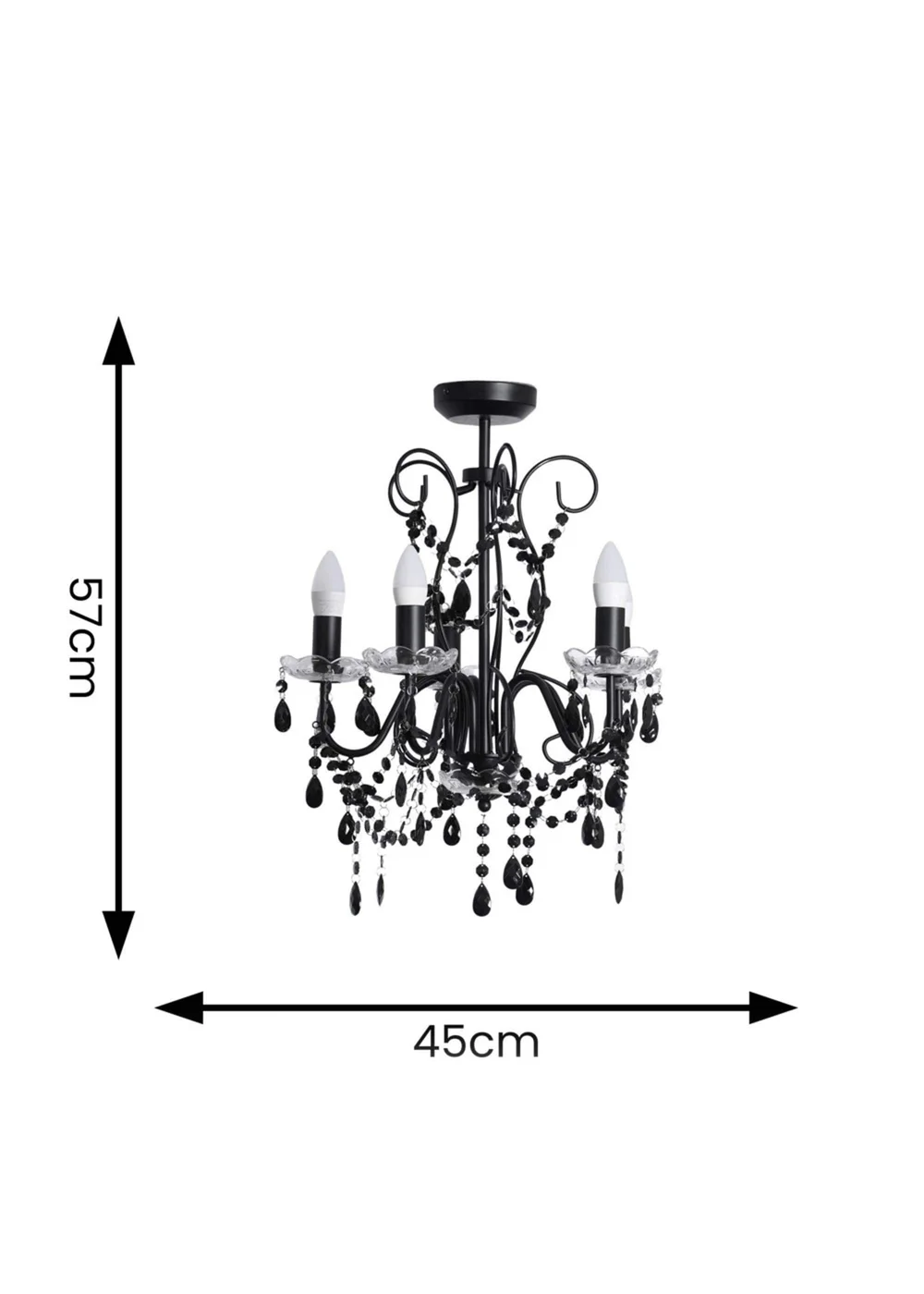 ValueLights Viscount Black Pendant Light (57cm x 45cm x 45cm) - One Size Image 4