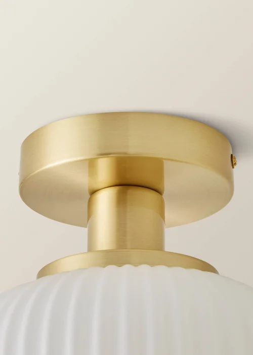 ValueLights Calpe Opal White Flush Light with White Oval Shade - One Size Image 5