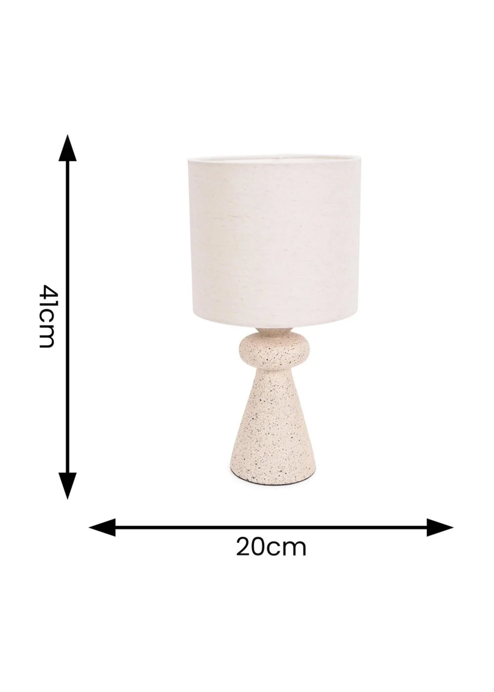 ValueLights Cady Cement Effect Natural Table Lamp with Small Drum Shade - One Size Image 6