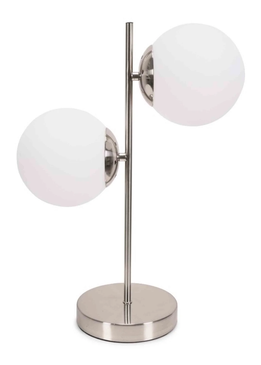 ValueLights Jas Silver Table Lamp with White Globe Shade - One Size Image 2