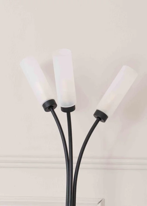 ValueLights Maya Black Floor Lamp with White Shades (158.5cm x 26.5cm x 26.5cm) - One Size Image 4