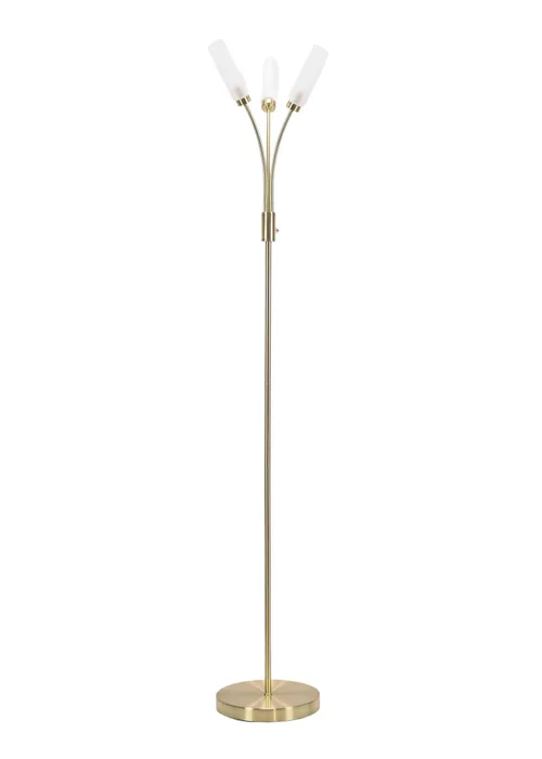 ValueLights Maya Gold Floor Lamp with White Shades (158.5cm x 26.5cm x 26.5cm) - One Size Image 3