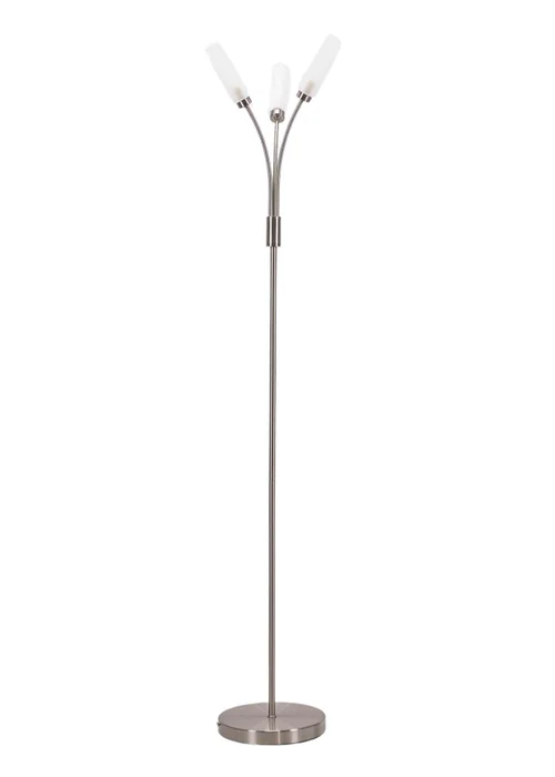 ValueLights Maya Chrome Floor Lamp with White Drum Shade (158.5cm x 26.5cm x 26.5cm) - One Size Image 3