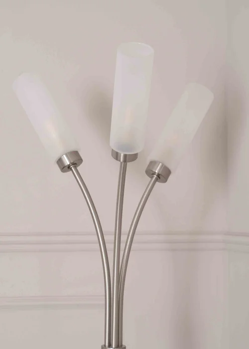 ValueLights Maya Chrome Floor Lamp with White Drum Shade (158.5cm x 26.5cm x 26.5cm) - One Size Image 4