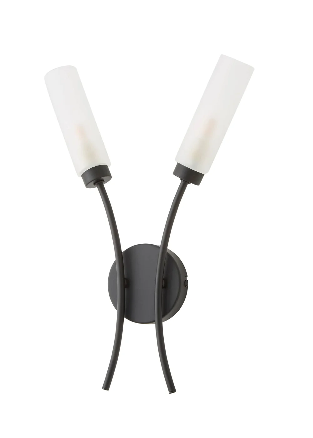 ValueLights Maya Black Wall Light with White Drum Shade (42cm x 27cm x 5.5cm) - One Size Image 2
