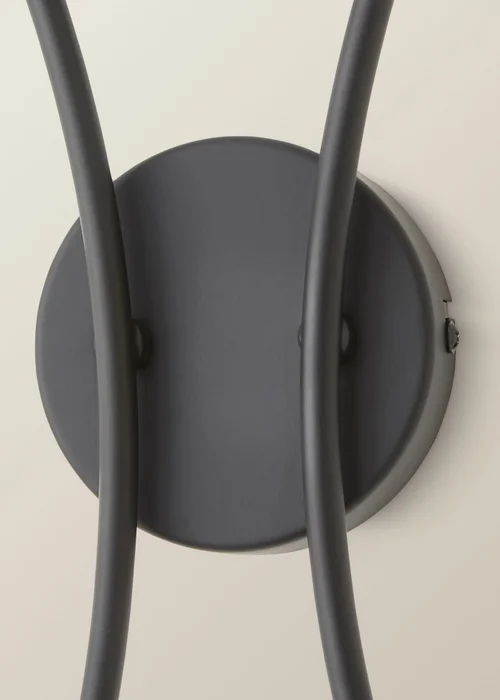 ValueLights Maya Black Wall Light with White Drum Shade (42cm x 27cm x 5.5cm) - One Size Image 4
