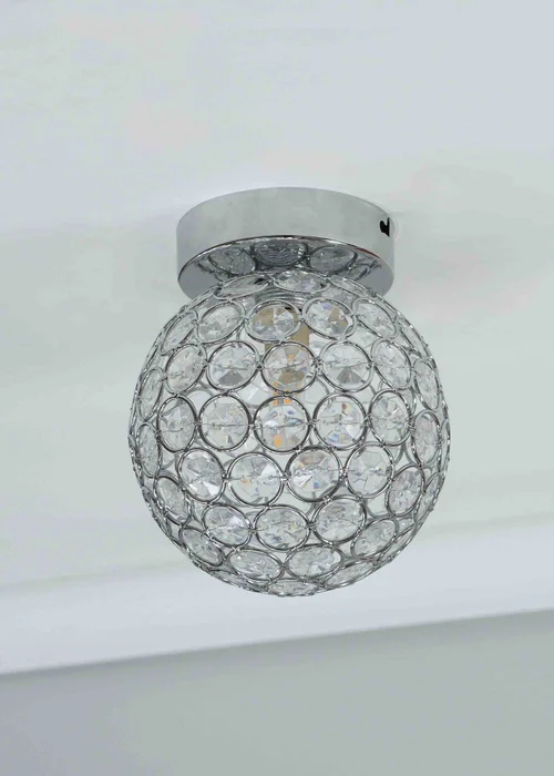 ValueLights Ella Clear Silver Flush Light (17cm x 15cm x 15cm) - One Size Image 3