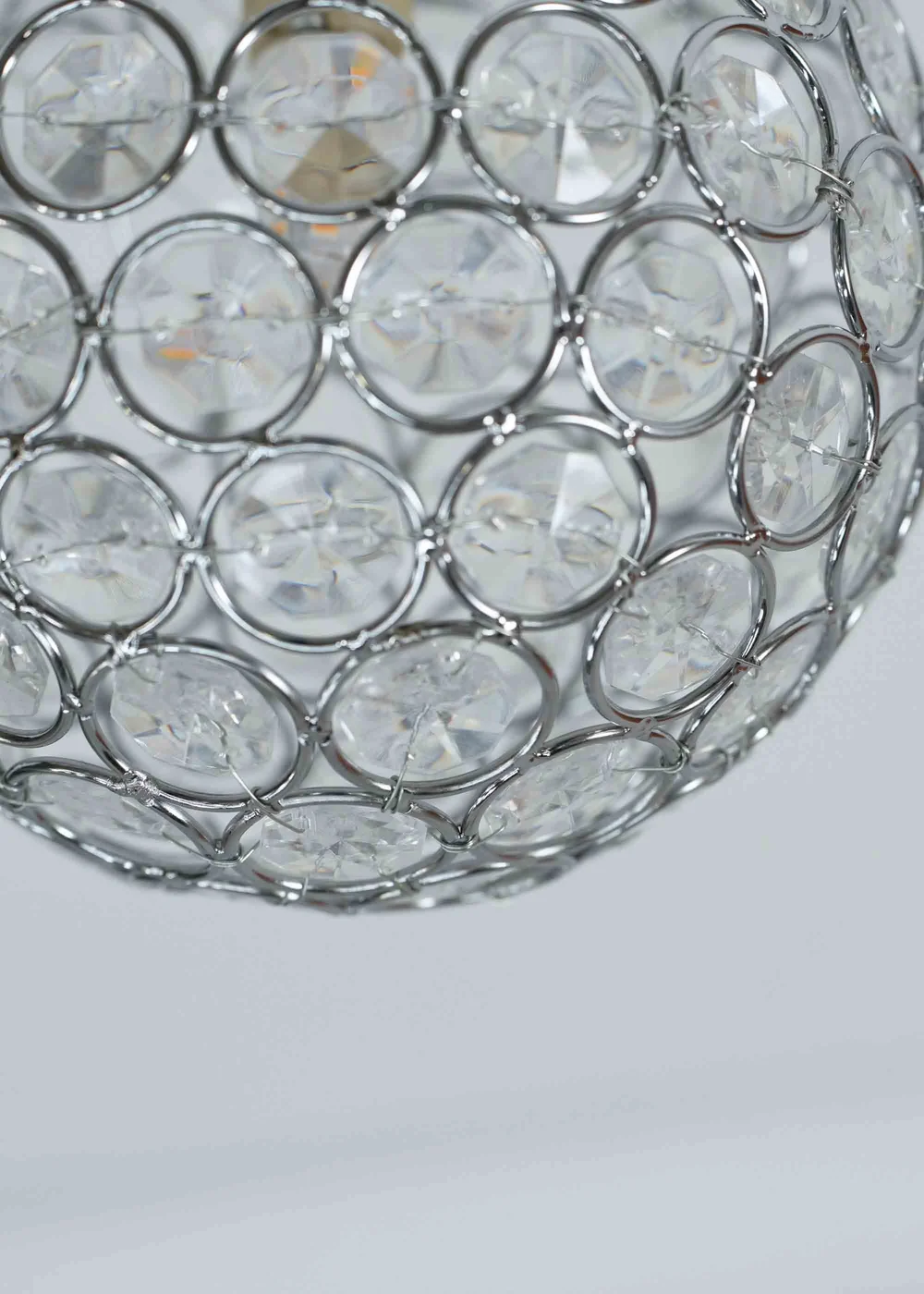 ValueLights Ella Clear Silver Flush Light (17cm x 15cm x 15cm) - One Size Image 4