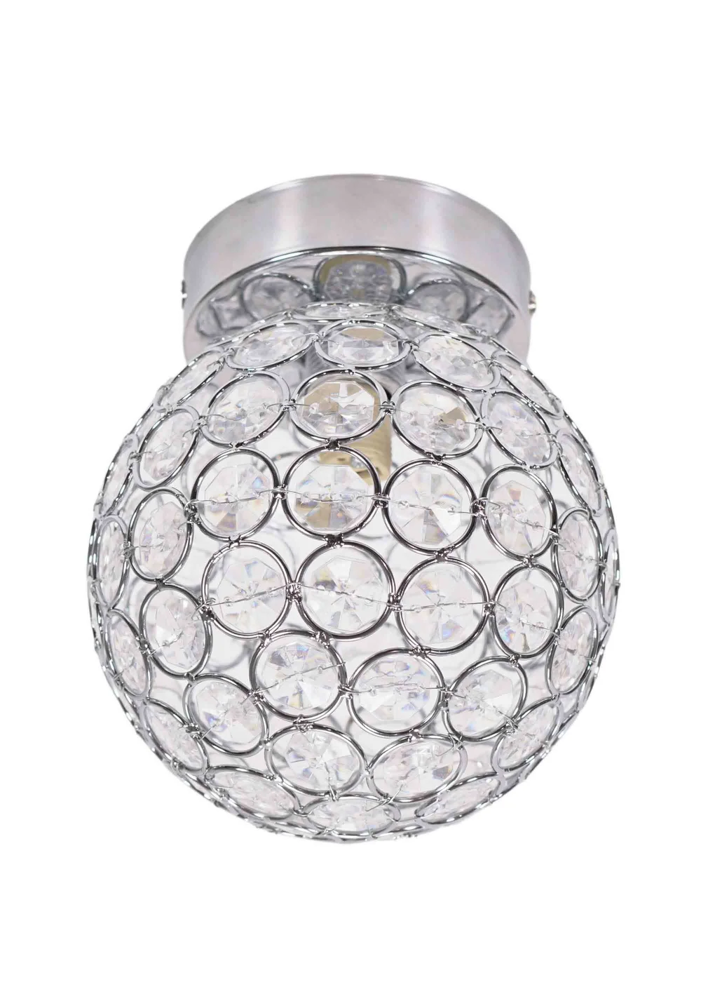 ValueLights Ella Clear Silver Flush Light (17cm x 15cm x 15cm) - One Size Image 2