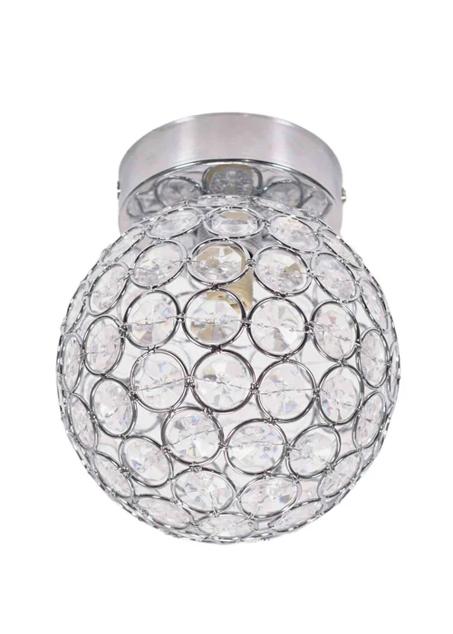 ValueLights Ella Clear Silver Flush Light (17cm x 15cm x 15cm) - One Size Image 2