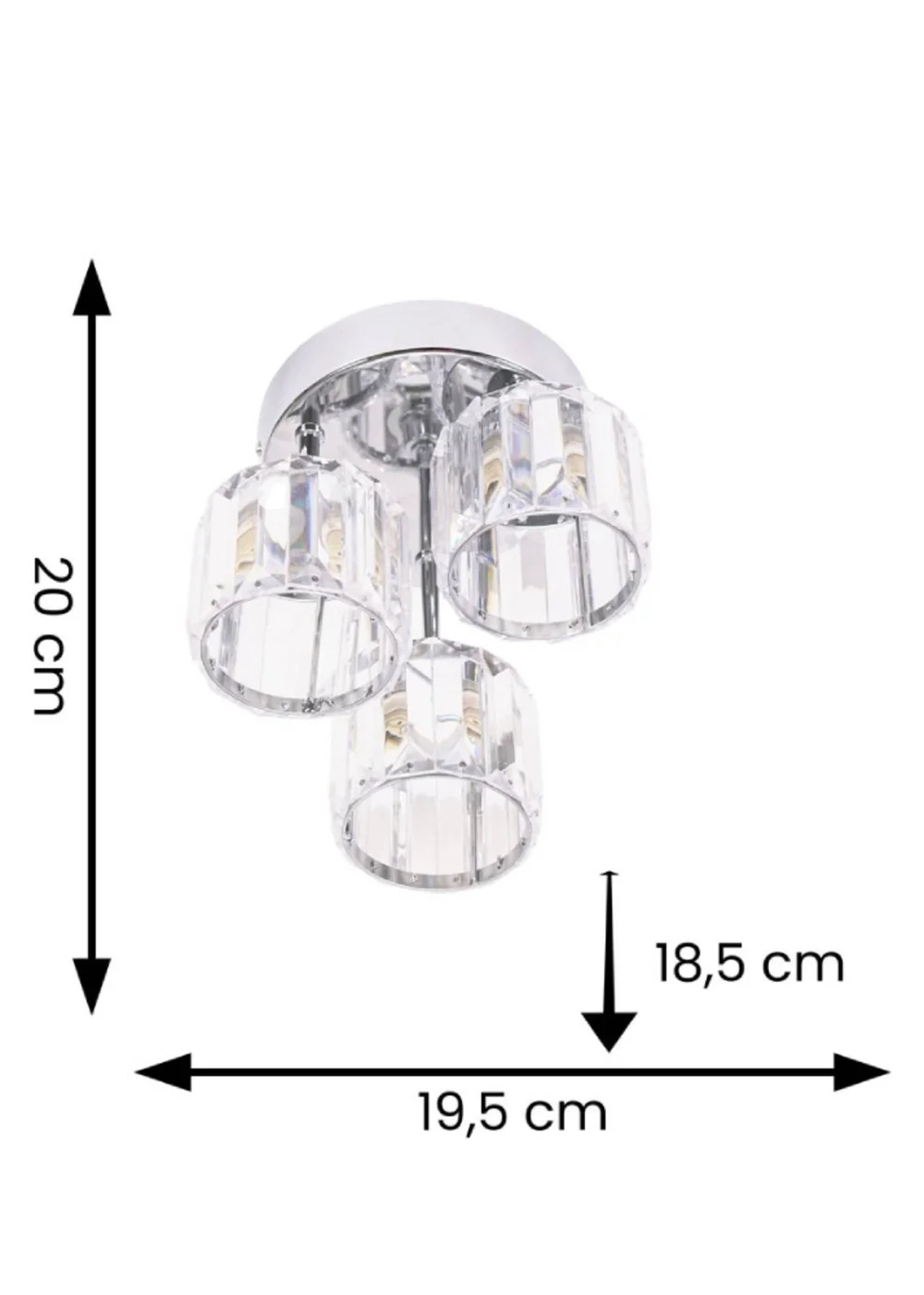 ValueLights Beth Polished Silver Semi-Flush Light with White Shade (20cm x 19.5cm x 18.5cm) - One Size Image 5