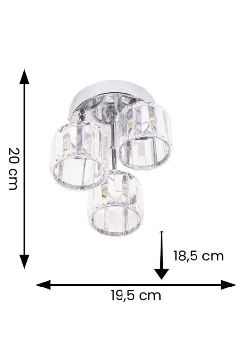 ValueLights Beth Polished Silver Semi-Flush Light with White Shade (20cm x 19.5cm x 18.5cm) - One Size Image 5