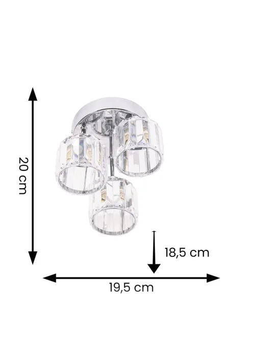 ValueLights Beth Polished Silver Semi-Flush Light with White Shade (20cm x 19.5cm x 18.5cm) - One Size Image 6