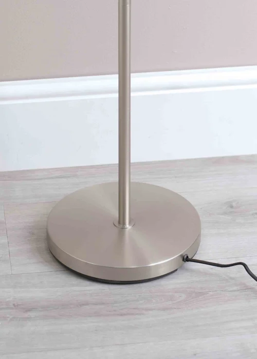 ValueLights Brushed Silver Floor Lamp with Silver Dome Shade (162cm x 45cm x 25cm) - One Size Image 5