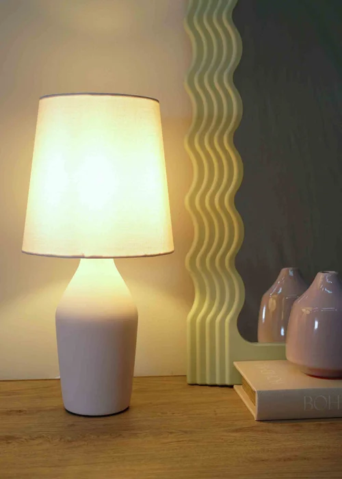 ValueLights Arlo Matte Pink Table Lamp with Pink Tapered Shade - One Size Image 2