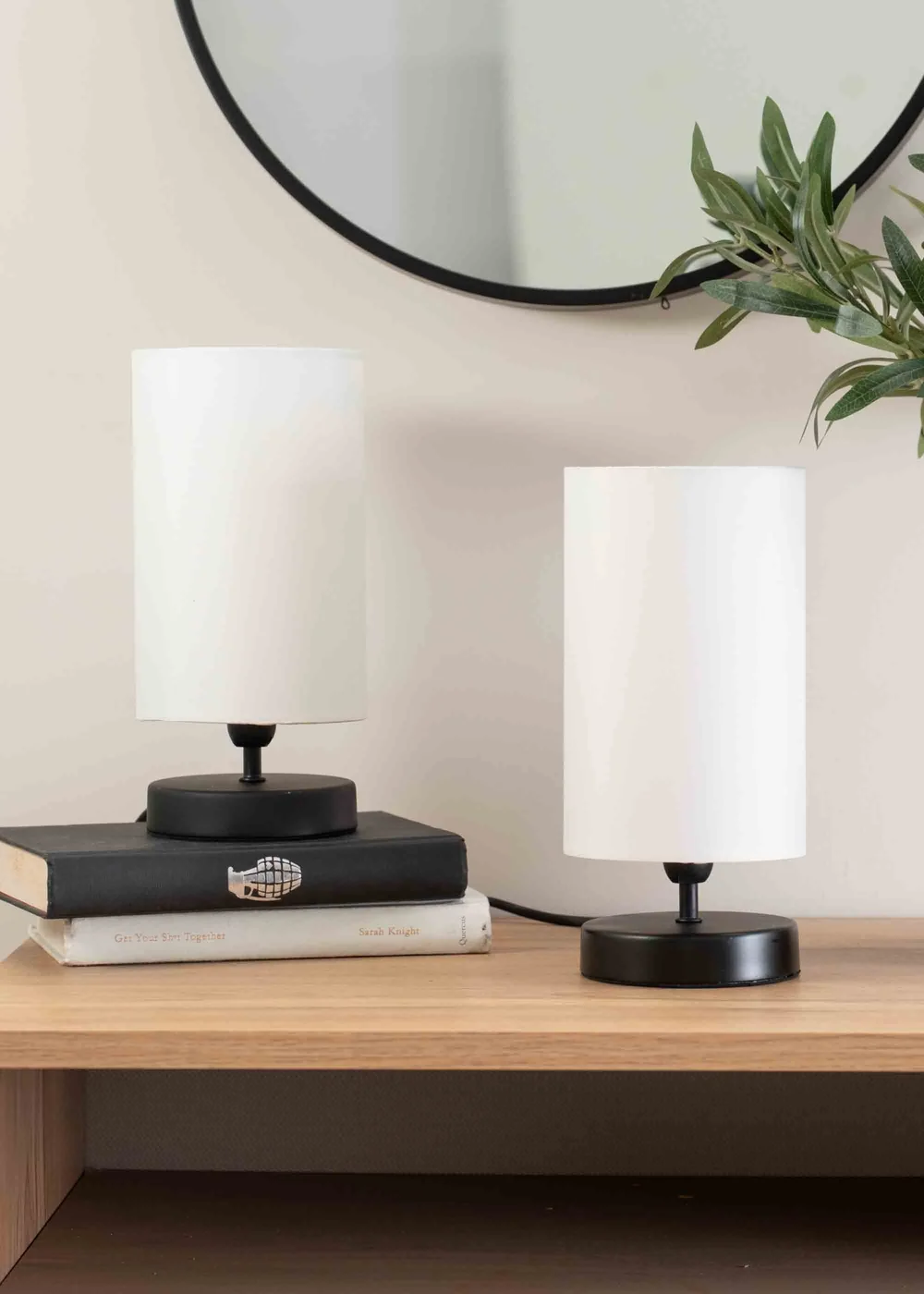 ValueLights Francis Dimmable Matte Black Table Lamp with White Drum Shade - One Size Image 4