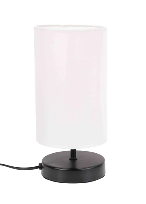 ValueLights Francis Dimmable Matte Black Table Lamp with White Drum Shade - One Size Image 2