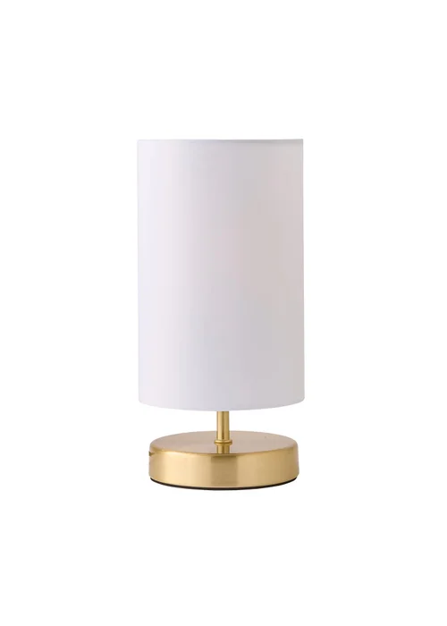 ValueLights Francis Dimmable Brushed Gold Table Lamp with White Drum Shade - One Size Image 5