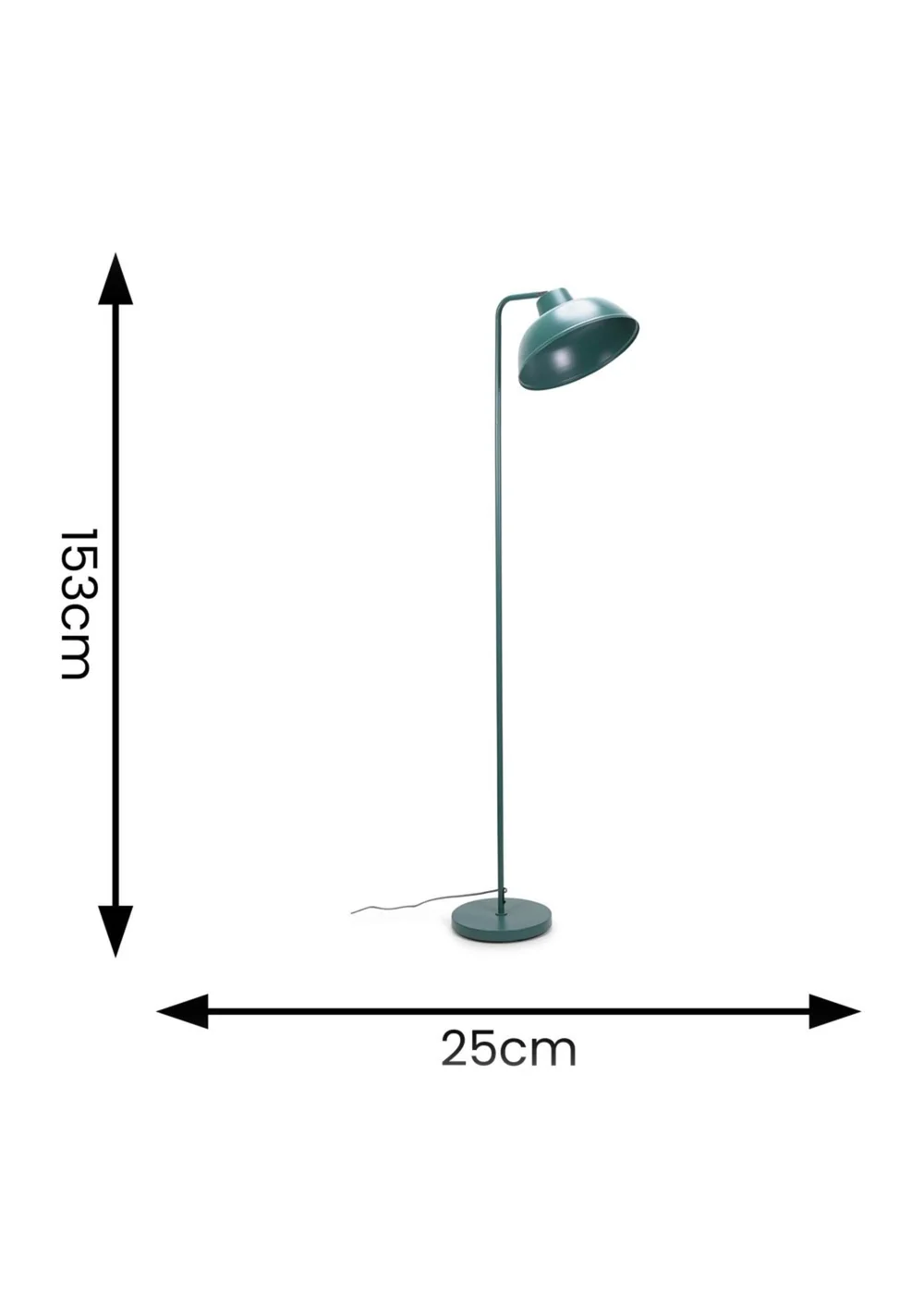 ValueLights Morris Matte Teal Floor Lamp with Teal Dome Shade - One Size Image 6