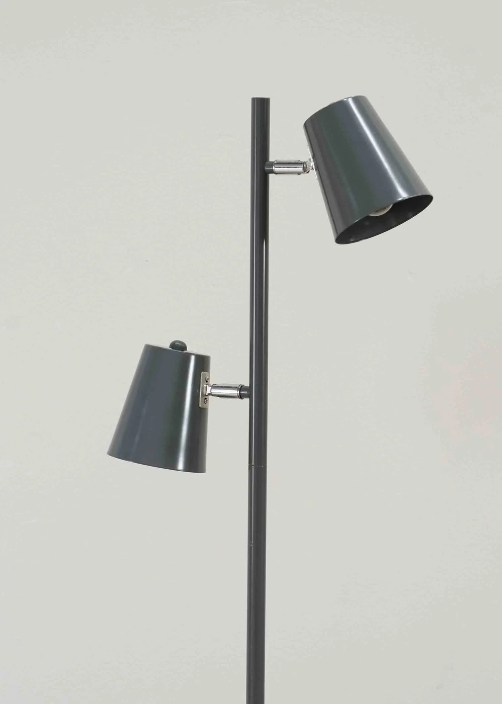 ValueLights Bibi Gloss Grey Floor Lamp with Grey Tapered Shade - One Size Image 3