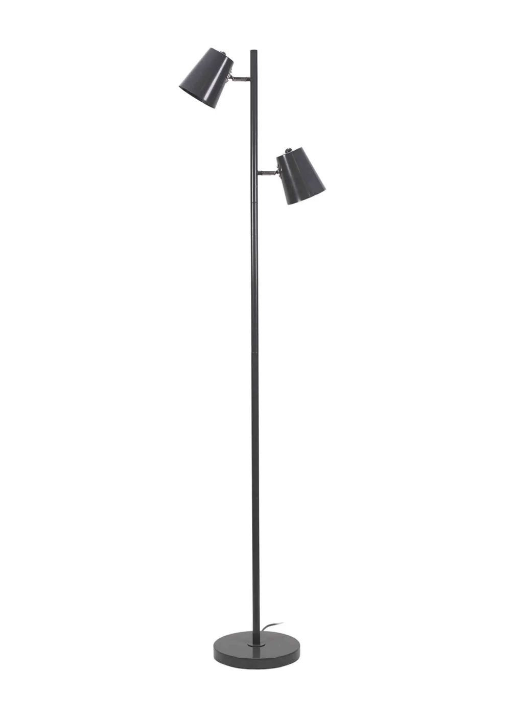 ValueLights Bibi Gloss Grey Floor Lamp with Grey Tapered Shade - One Size Image 5