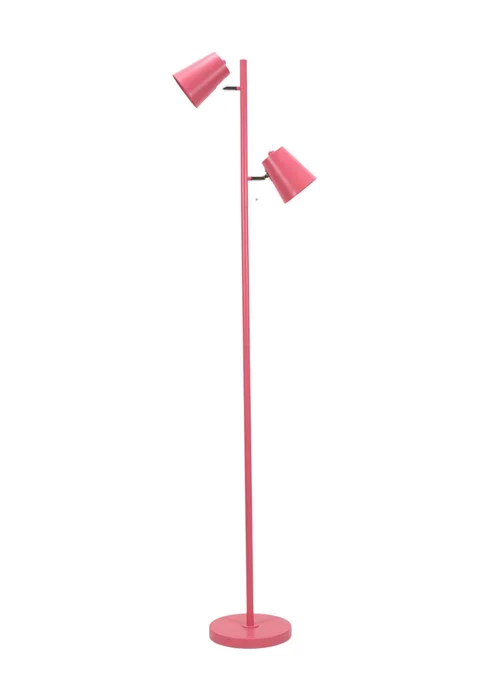 ValueLights Bibi Gloss Pink Floor Lamp with Pink Tapered Shade - One Size Image 5