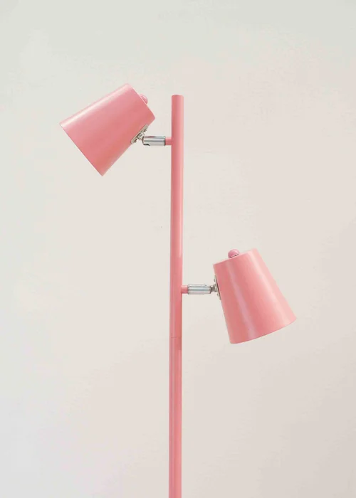 ValueLights Bibi Gloss Pink Floor Lamp with Pink Tapered Shade - One Size Image 3