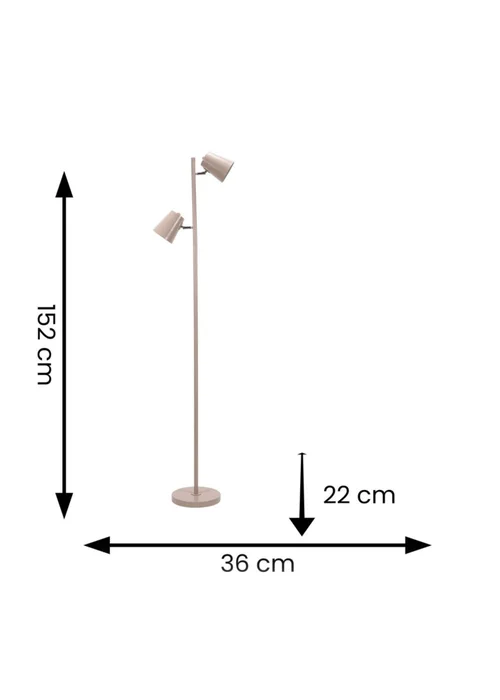 ValueLights Bibi Gloss Natural Floor Lamp with Natural Tapered Shade - One Size Image 6