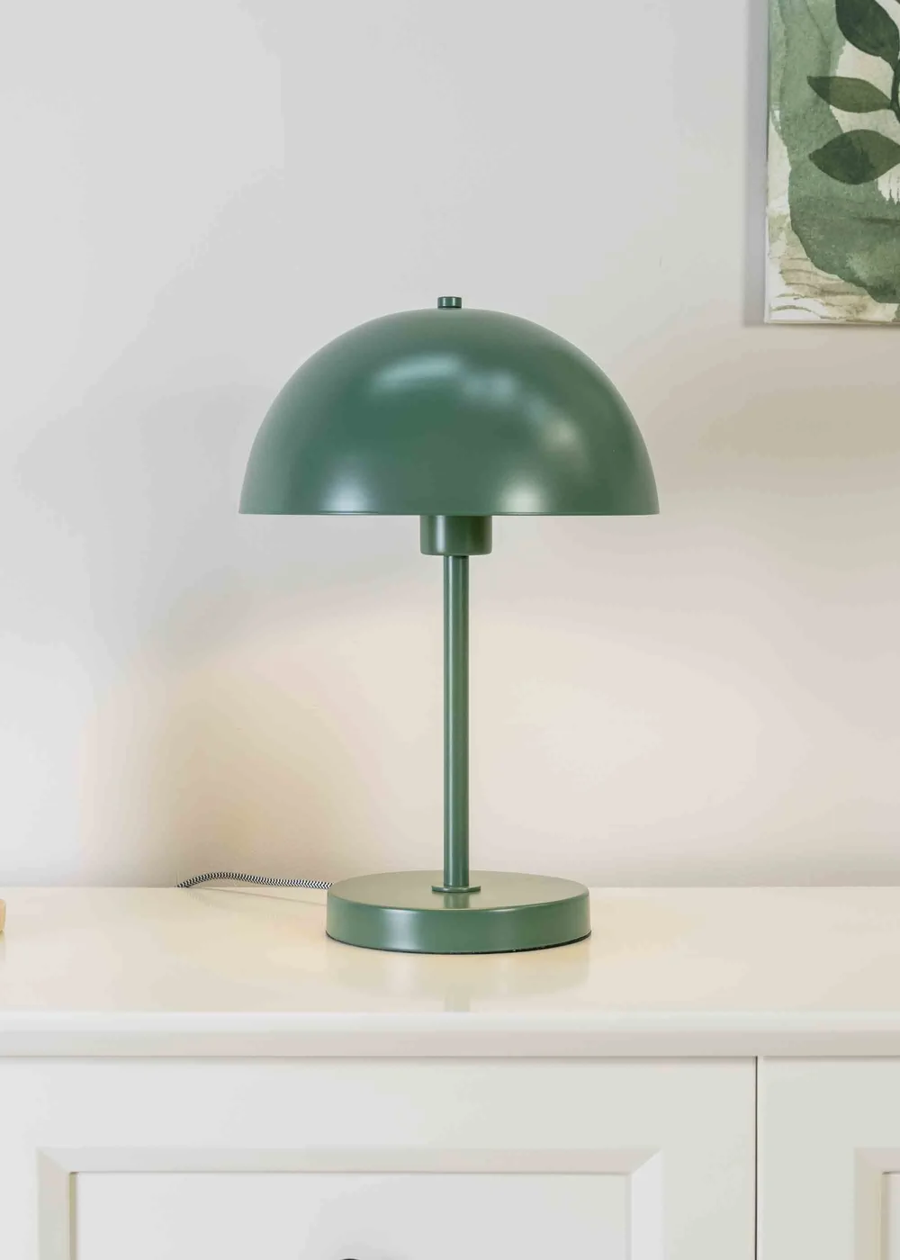 ValueLights Stassi Matte Green Table Lamp with Green Dome Shade - One Size Image 2