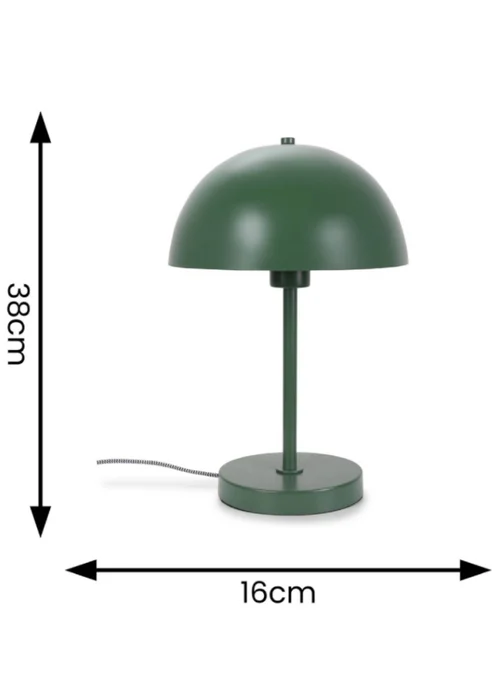 ValueLights Stassi Matte Green Table Lamp with Green Dome Shade - One Size Image 5