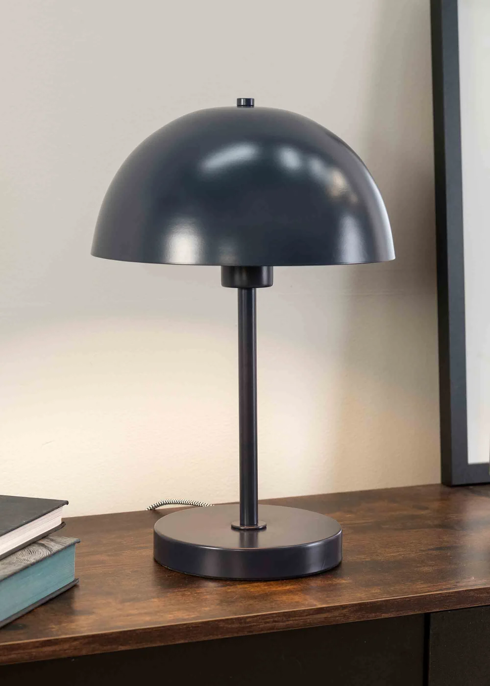 ValueLights Stassi Matte Blue Table Lamp with Blue Dome Shade - One Size Image 2