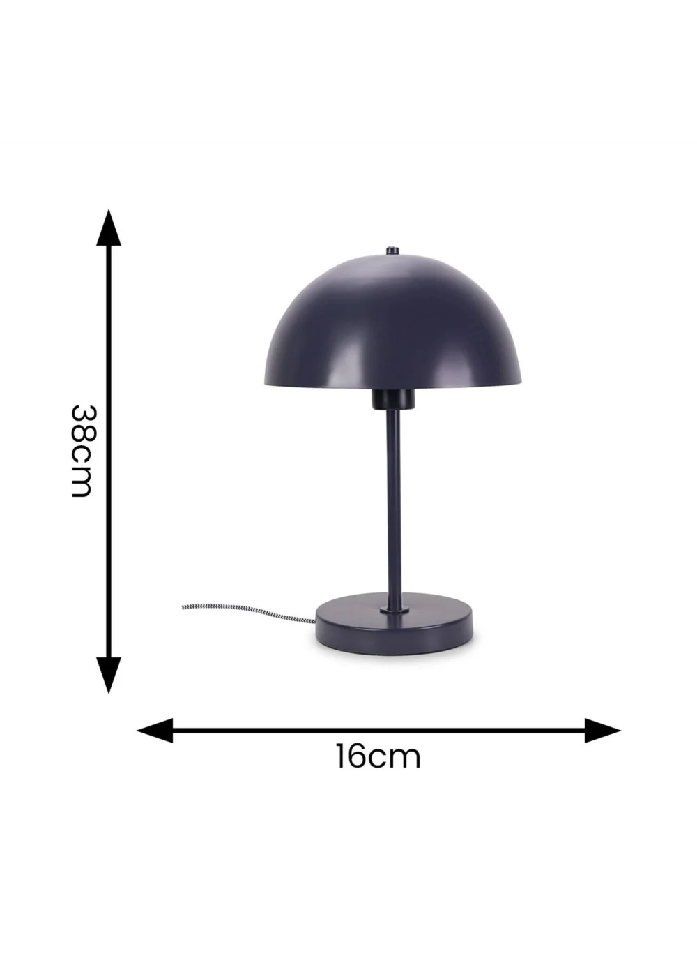 ValueLights Stassi Matte Blue Table Lamp with Blue Dome Shade - One Size Image 6