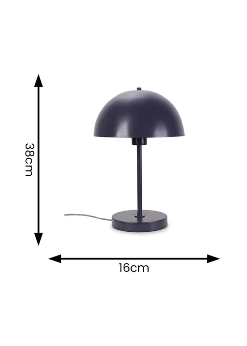 ValueLights Stassi Matte Blue Table Lamp with Blue Dome Shade - One Size Image 6