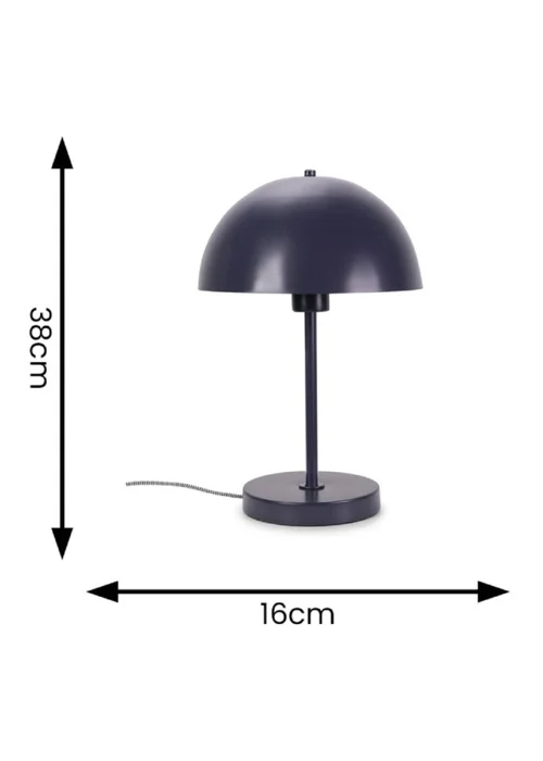 ValueLights Stassi Matte Blue Table Lamp with Blue Dome Shade - One Size Image 5