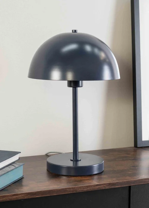 ValueLights Stassi Matte Blue Table Lamp with Blue Dome Shade - One Size Image 1