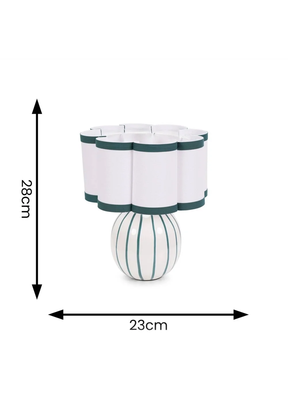 ValueLights Rohan Gloss Green Table Lamp with Cream Drum Shade - One Size Image 6