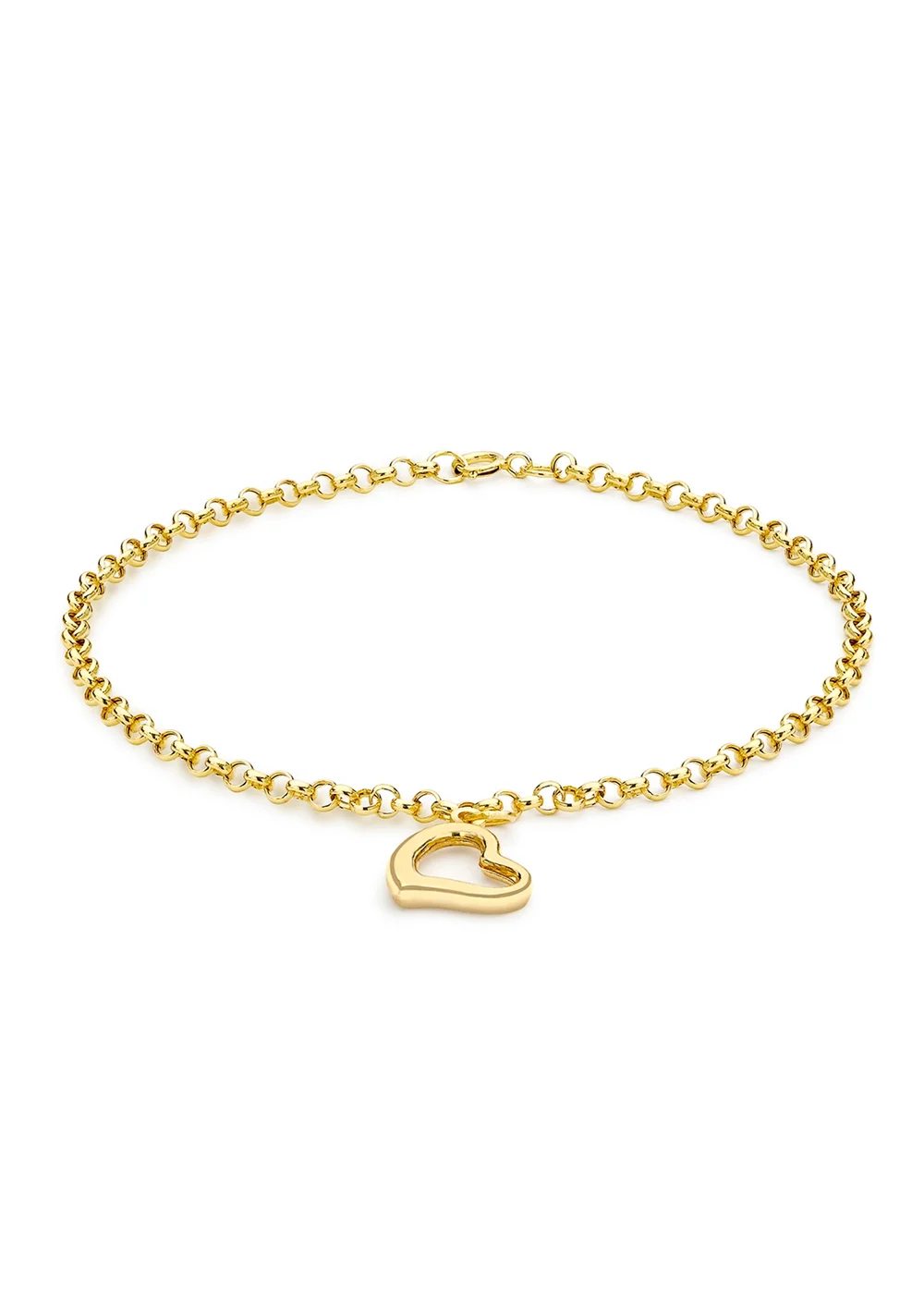 Golden Moments 9ct Yellow Gold Heart-Charm Bracelet - One Size Image 1