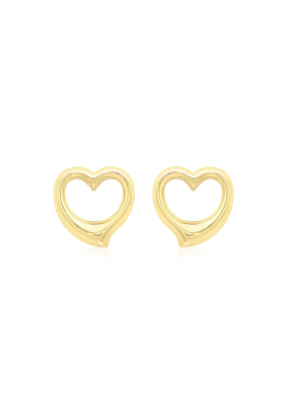 Golden Moments 9ct Yellow Gold Heart Stud Earrings - One Size Image 1