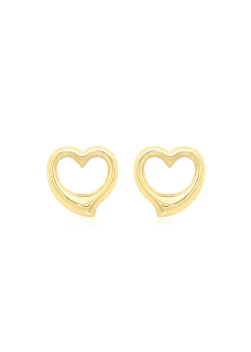 Golden Moments 9ct Yellow Gold Heart Stud Earrings - One Size Image 1